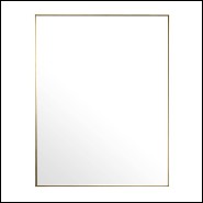 Mirror in stainless steel in brushed brass finish 24-Redondo Rectangular