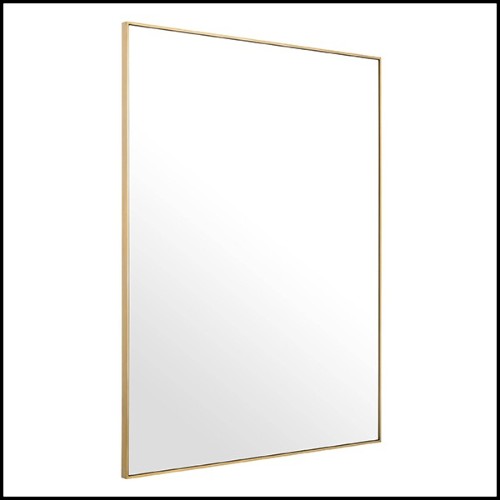 Miroir en acier inoxydable finition laiton brossé 24-Redondo Rectangular