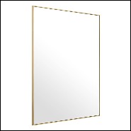 Mirror in stainless steel in brushed brass finish 24-Redondo Rectangular