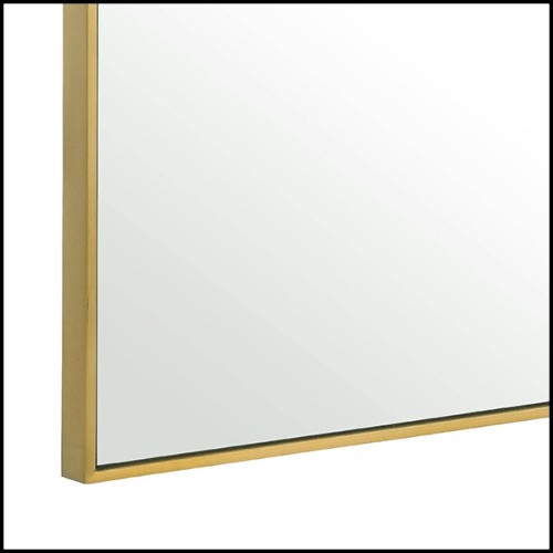 Mirror in stainless steel in brushed brass finish 24-Redondo Rectangular