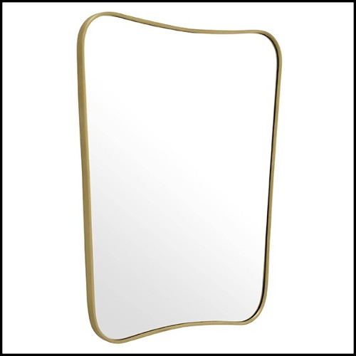 Miroir en laiton finition brossé et verre miroir 24-Vivienne
