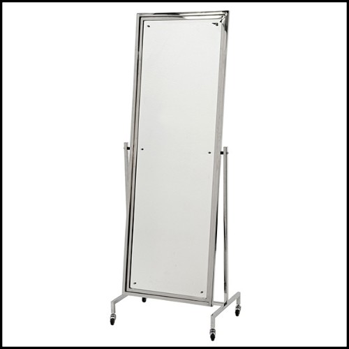 Mirror in stainless steel and bevelled mirror glass 24-Capri