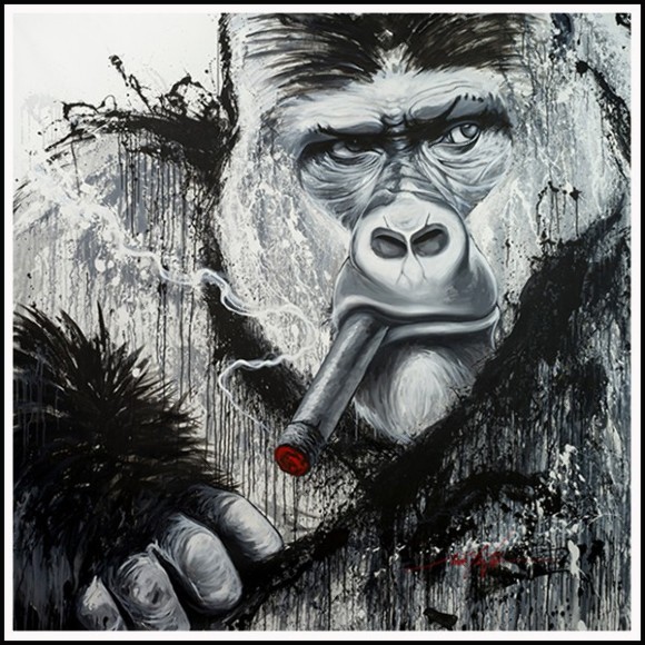 Painting on canvas unique piece PC-Yaounde Black and White