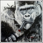 Painting on canvas unique piece PC-Yaounde Black and White