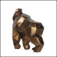 Sculpture enrésine finition bronze patiné style cubisme 119-Kong Gorilla