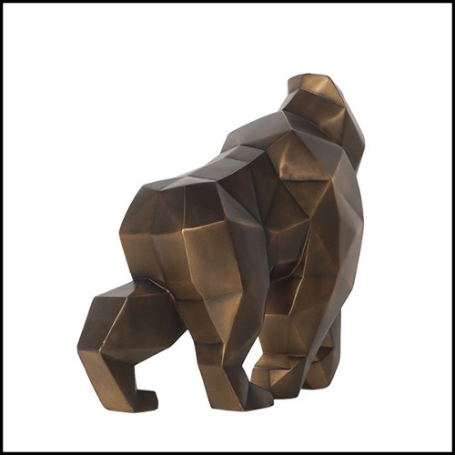 Sculpture in resin in patinated  bronzage finish cubic style 119-Kong Gorilla