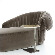 Meridienne with solid wood structure upholstered and covered with grey velvet fabric 150-Great Rest