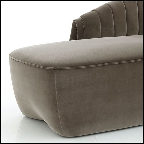 Meridienne with solid wood structure upholstered and covered with grey velvet fabric 150-Great Rest
