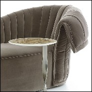 Meridienne with solid wood structure upholstered and covered with grey velvet fabric 150-Great Rest