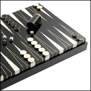 Backgammon with wooden frame in solid wood in black lacquered finish 172-All Black