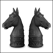 Serres-livres set de 2 en porcelaine finition noire ou blanche 172-Gallop Set of 2