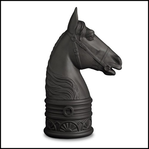 Serres-livres set de 2 en porcelaine finition noire ou blanche 172-Gallop Set of 2