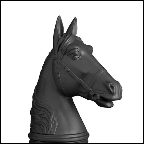 Serres-livres set de 2 en porcelaine finition noire ou blanche 172-Gallop Set of 2