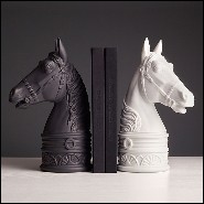 Serres-livres set de 2 en porcelaine finition noire ou blanche 172-Gallop Set of 2