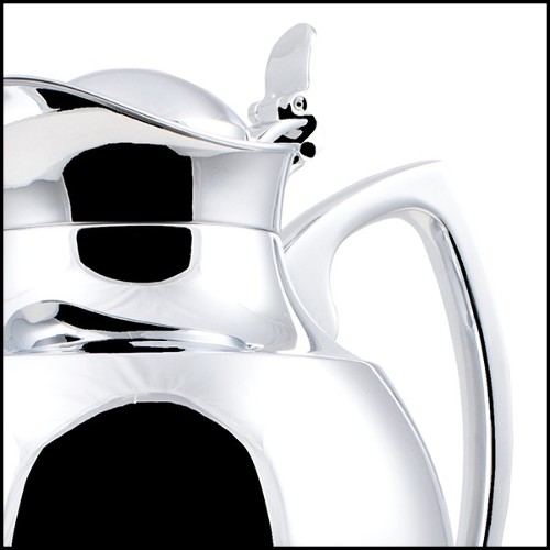 Thermos en laiton massif finition chrome et partiellement couverte avec cuir véritable 189-Guapa