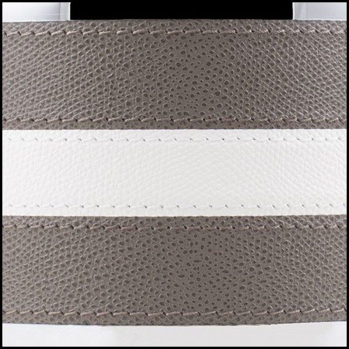 Thermos in solid brass in chrome plated finish and partially covered with genuine leather 189-Guapa