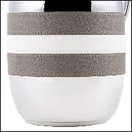 Thermos en laiton massif finition chrome et partiellement couverte avec cuir véritable 189-Guapa