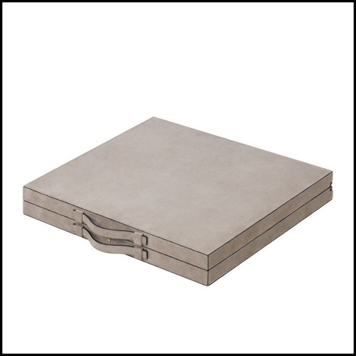 Backgammon with solid mahogany and solid walnut case with leather inlaid playing surface 189-Guapo