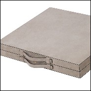 Backgammon with solid mahogany and solid walnut case with leather inlaid playing surface 189-Guapo