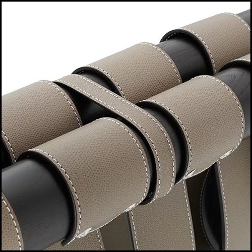 Porte-bagages avec base pliante en chêne massif et avec 4 sangles en cuir véritable 189-Noble