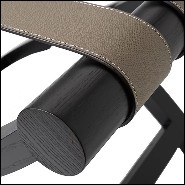 Porte-bagages avec base pliante en chêne massif et avec 4 sangles en cuir véritable 189-Noble