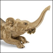 Bougeoirs set de 2 en porcelaine peinte à la main finition bronze 162-Bengali Elephant Set of 2