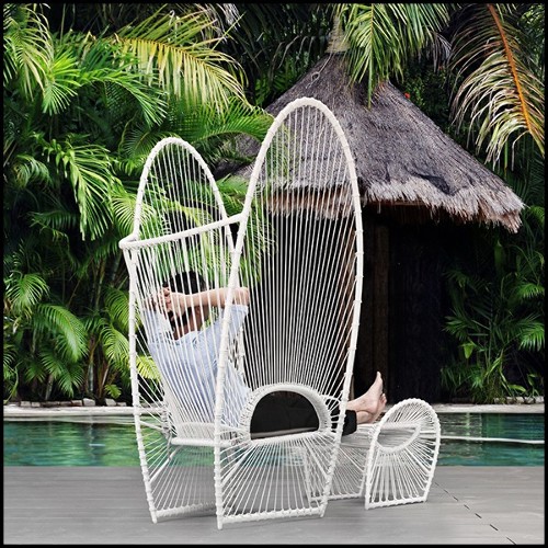 Chaise avec structure en aluminium et en polyéthylène indoor-outddor 178-Butterfly