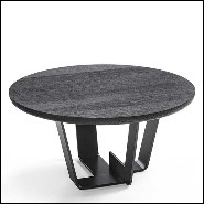 Coffee table with base structure in lacquered iron with solid oak top in black finish 154-Jay Black Oak
