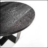 Coffee table with base structure in lacquered iron with solid oak top in black finish 154-Jay Black Oak