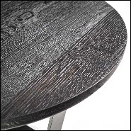 Coffee table with base structure in lacquered iron with solid oak top in black finish 154-Jay Black Oak