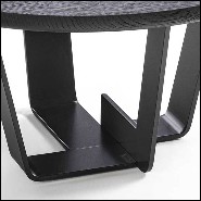 Table basse avec base en fer laqué finition irondust et avec plateau en chêne massif finition noire 154-Jay Black Oak
