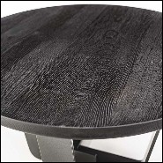 Coffee table with base structure in lacquered iron with solid oak top in black finish 154-Jay Black Oak