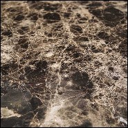 Table basse avec base en fer laqué avec plateau en marbre dark Emperador 154-Jay Marble