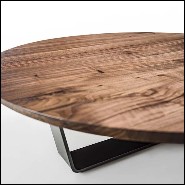 Table basse avec base en fer laqué finition irondust et plateau en noyer massif 154-Jay Walnut