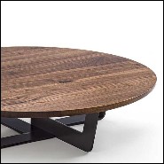 Coffee table with base in lacquered iron with solid walnut top 154-Jay Walnut