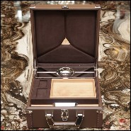 Suitcase covered with brown cowhide leather 186-Luxury Cuban Brown