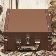 Suitcase covered with brown cowhide leather 186-Luxury Cuban Brown