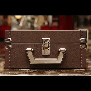 Mallette couverte avec cuir de vachette brun foncé 186-Luxury Cuban Brown