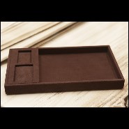 Mallette couverte avec cuir de vachette brun foncé 186-Luxury Cuban Brown