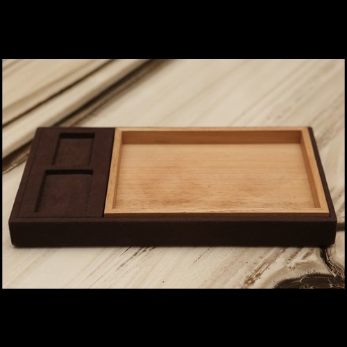 Suitcase covered with brown cowhide leather 186-Luxury Cuban Brown