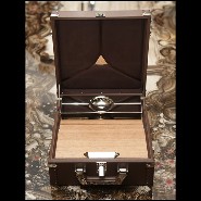 Suitcase covered with brown cowhide leather 186-Luxury Cuban Brown