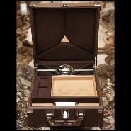 Suitcase covered with brown cowhide leather 186-Luxury Cuban Brown