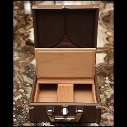 Suitcase covered with brown cowhide leather 186-Luxury Cuban Brown