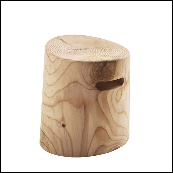 Stool in solid natural aromatic cedar wood 154-Fuga