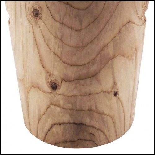 Stool in solid natural aromatic cedar wood 154-Fuga