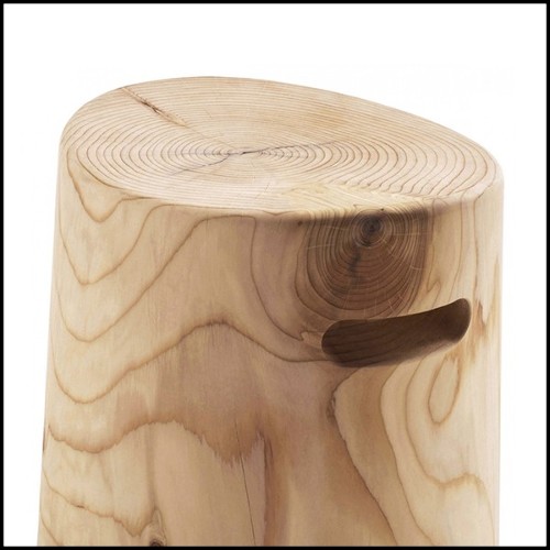 Tabouret en cèdre massif naturel fabriqué dans un bloc de cèdre massif 154-Fuga