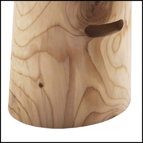 Stool in solid natural aromatic cedar wood 154-Fuga