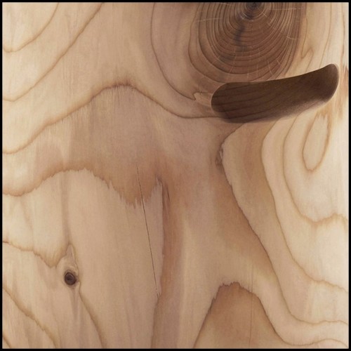 Tabouret en cèdre massif naturel fabriqué dans un bloc de cèdre massif 154-Fuga