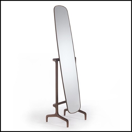 Mirror in solid handcrafted walnut wood with removable mirror glass 163-Portrait Walnut