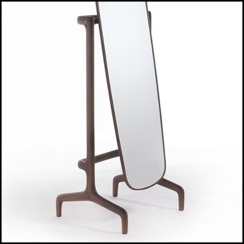 Miroir avec cadre et structure en noyer massif avec miroir amovible en verre 163-Portrait Walnut